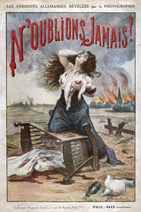 Framed Print : Anti-German Propaganda Print circa 1915 Framed Print : Anti-German Propaganda Print circa 1915
