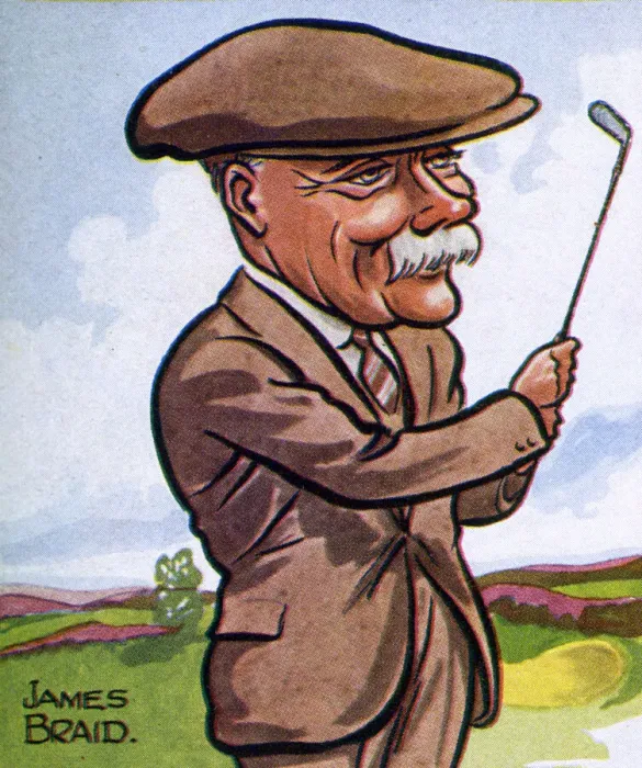 Framed Print : James Braid Golf Clubs and Golfers Colour Print
