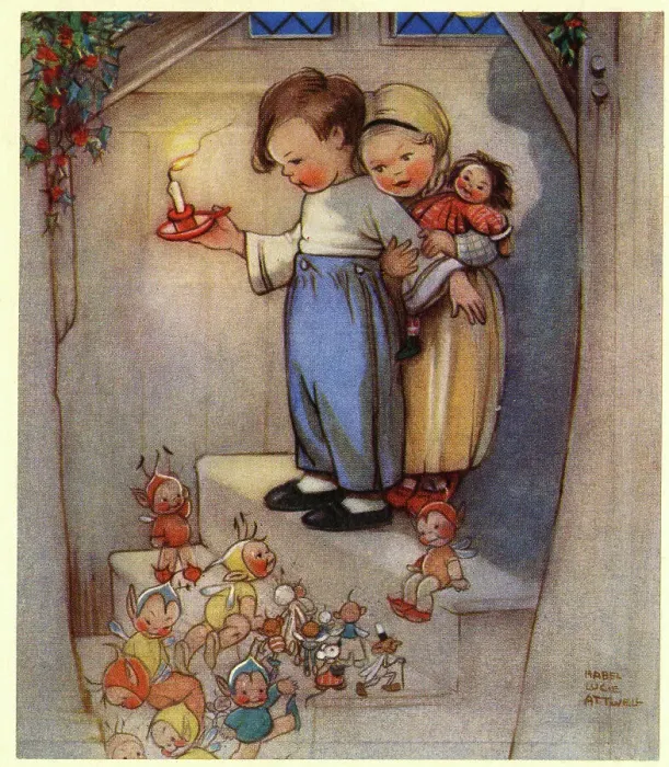 Framed Print : Mabel Lucie Attwell Christmas Eve Print Framed Print : Mabel Lucie Attwell Christmas Eve Print