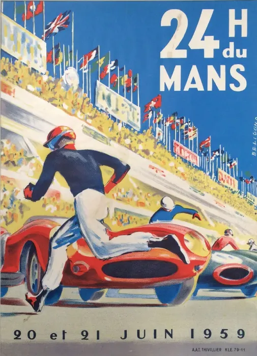 Framed Print : Le Mans 24 Hour Rally 1959 Print Framed Print : Le Mans 24 Hour Rally 1959 Print