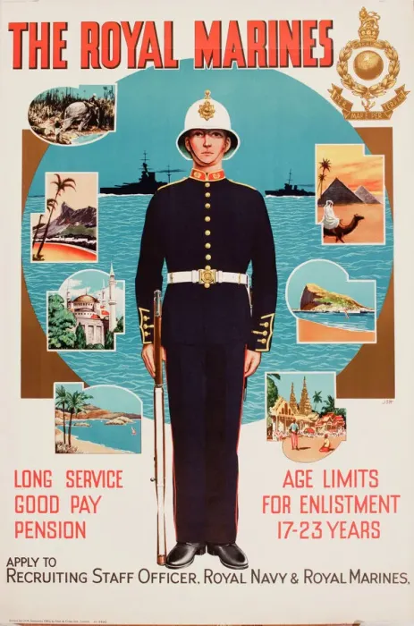 Framed Print : 20th Century Royal Marines Recruitment Print Framed Print : 20th Century Royal Marines Recruitment Print
