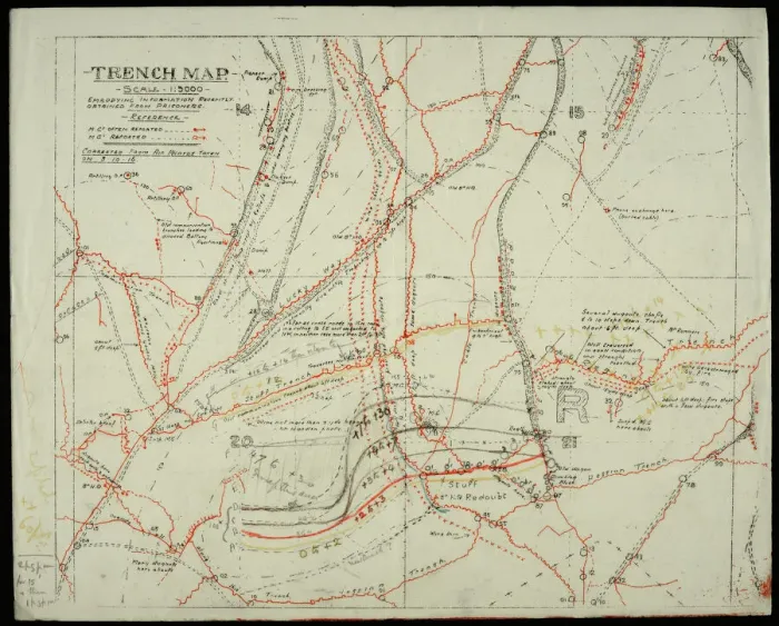 Framed Print : WW1 Trench Map Print - Somme Battlefield circa 1916 Framed Print : WW1 Trench Map Print - Somme Battlefield circa 1916