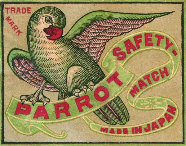 Old Japanese Matchbox label for Parrot Safety Matches