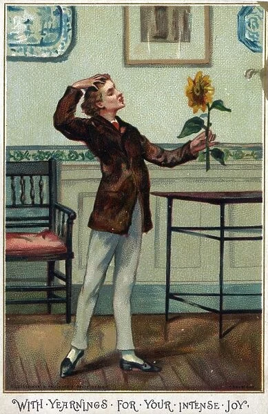 Oscar Wilde parody, man and sunflower