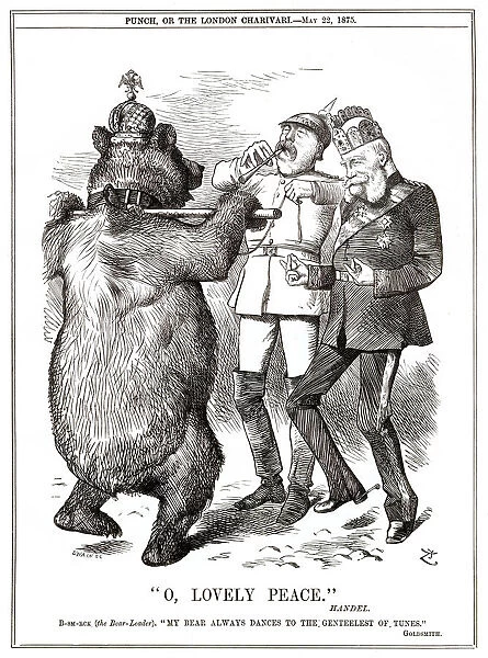 Otto von Bismarck playing the penny whistle, German Emperor William I