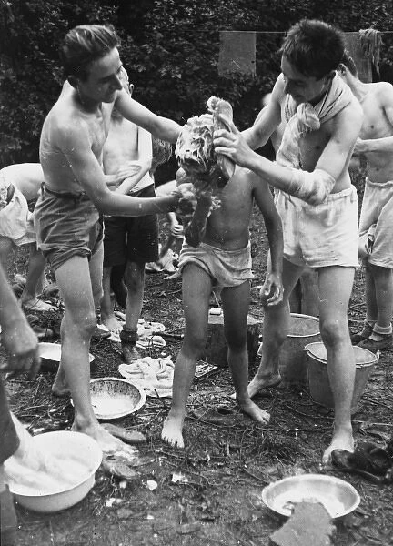 Outdoor washing, Boys Club circa 1930