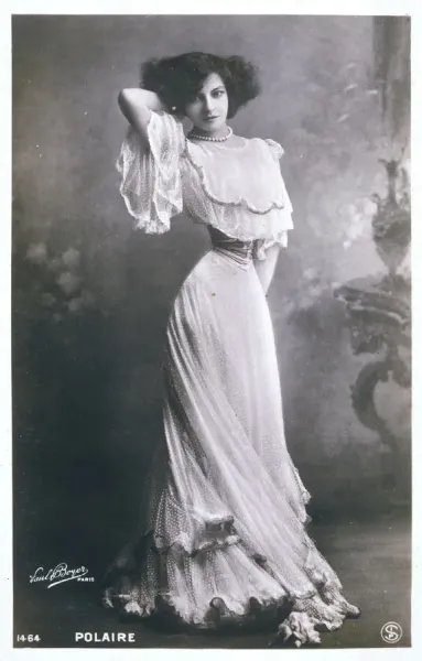 sachin and babi light blue dress ANTIQUE RPPC POSTCARD C. 1900s WOMAN IN ELEGANT DRESS & HAT ACCRINGTON  ENGLAND