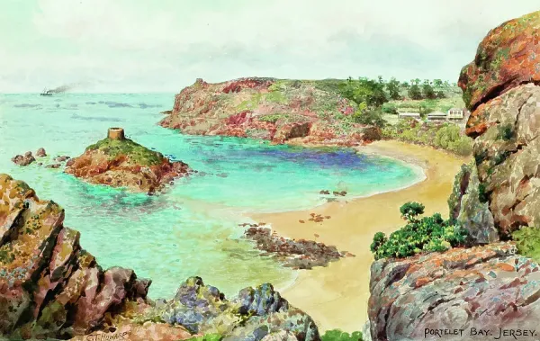 Portelet Bay Print, Jersey Channel Islands circa Art Prints