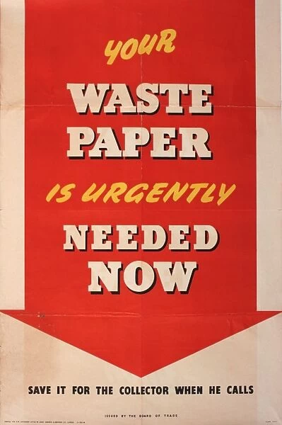 Poster, Your Waste Paper is Urgently Needed Now