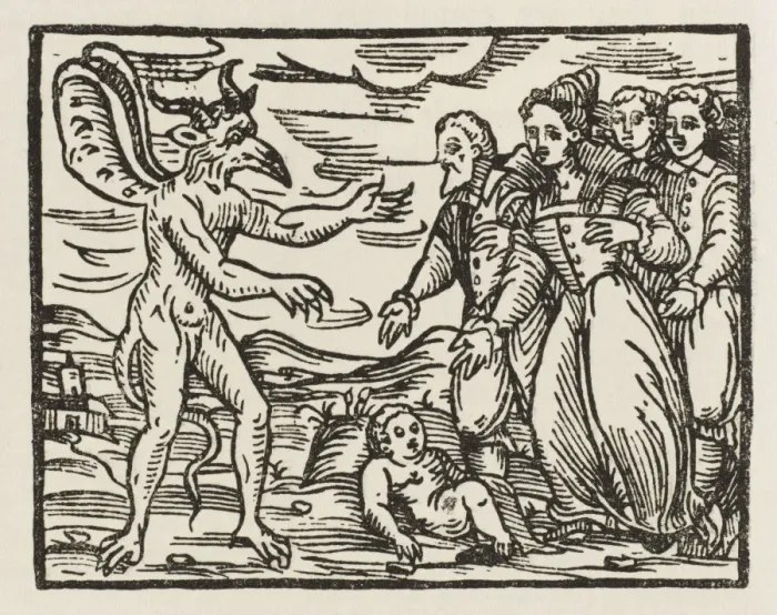 Framed Print : Print of a Child Presented to the Devil