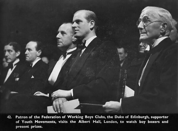 Prince Philip at a boxing match at the Albert Hall