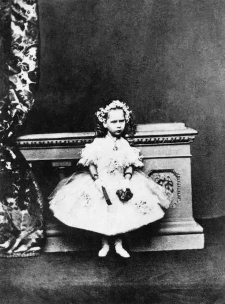 Framed Print of Princess Beatrice in Elaborate Attire, 1860 Print. Framed  Print from Mary Evans