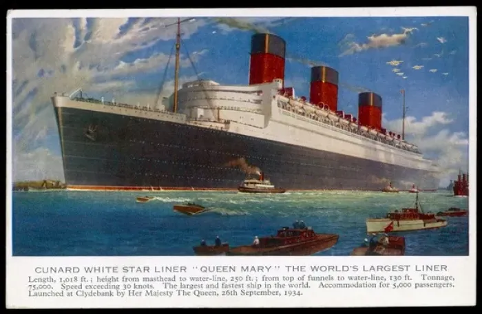 Framed Print : Print of the Queen Mary Cunard White Star liner Framed Print : Print of the Queen Mary Cunard White Star liner
