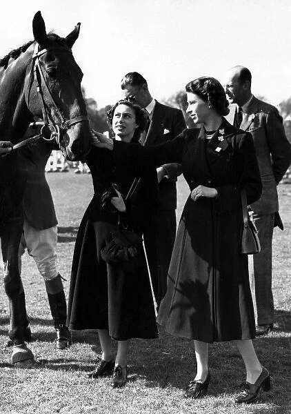 The Queen and Princess Margaret at Badminton