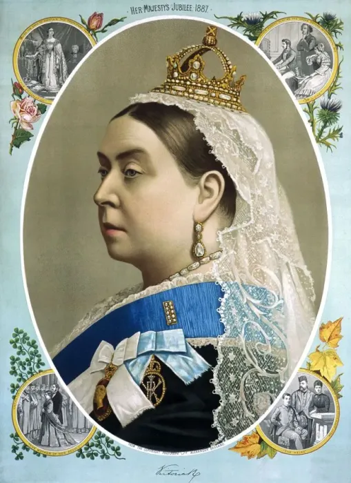 Framed Print : Colour Portrait of Queen Victoria, 1887 Print
