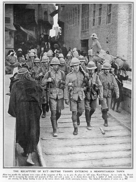 The Recapture of Kut-el-Amara, 1917 - British Troops enterin