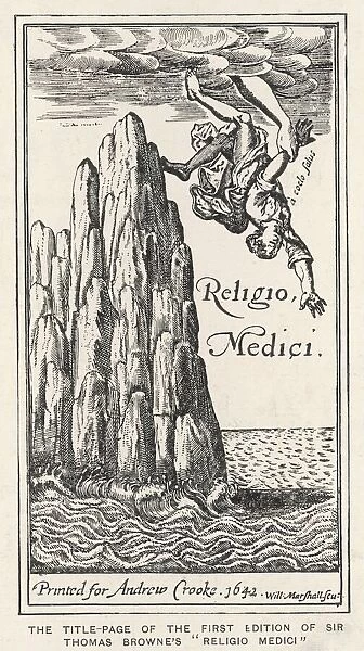 Religio Medici. RELIGIO MEDICI Title page from the first edition of Thomas Browne's book
