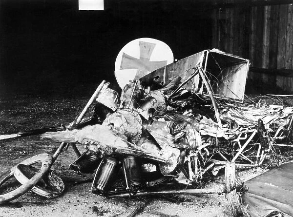 Remains of Max Immelmanns Fokker plane, WW1