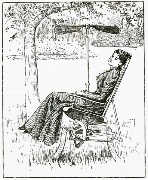 Rocking-chair with fan 1893