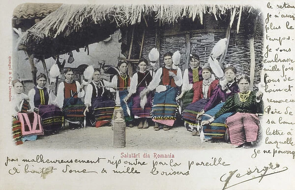 Romanian Women spinning