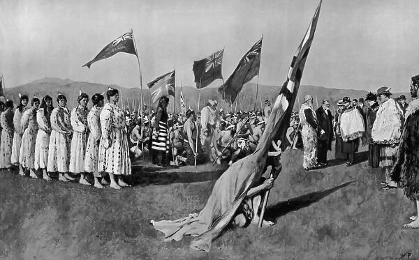 Royal reception of Maoris in New Zealand, 1901