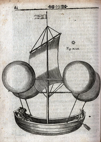 Rudimentary balloon with a boat slung underneath