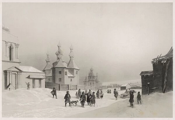 Russian Village Scene