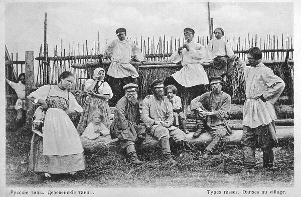 Russian villagers dancing