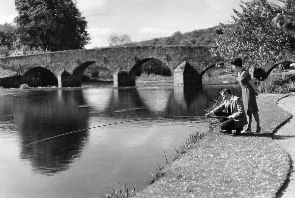 Scene on the River Exe at Bickleigh Bridge, Devon