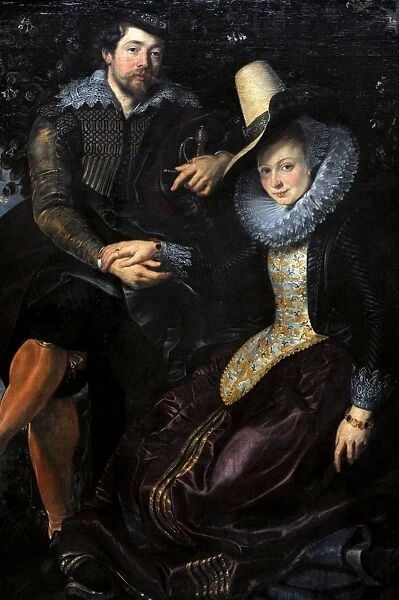 Self-portrait with his wife Isabella Brandt in the Honeysuck