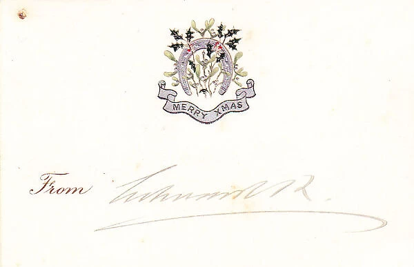 Signature of Edward VII on a Christmas card