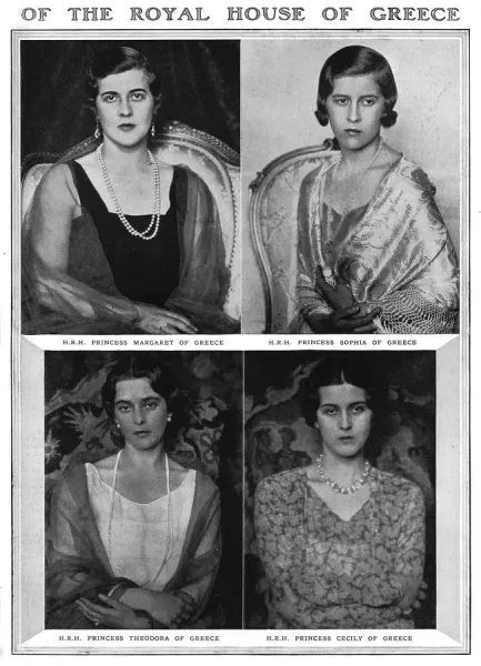 1930 Print of Prince Philip's Sisters, Princesses of Art