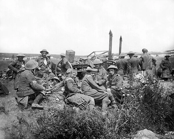 Soldiers of Black Watch after counterattack, WW1