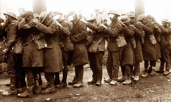 Soldiers blinded by tear gas near Bethune, 10th April 1918
