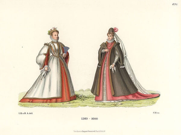 Spanish noblewomen in summer and winter clothes