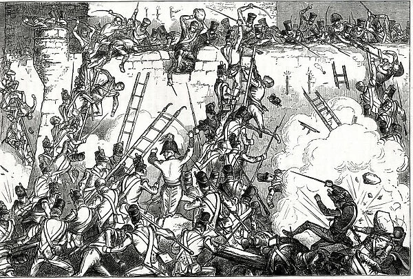 Storming of Badajoz towards the end of the Siege of Badajoz, Extremadura, Spain