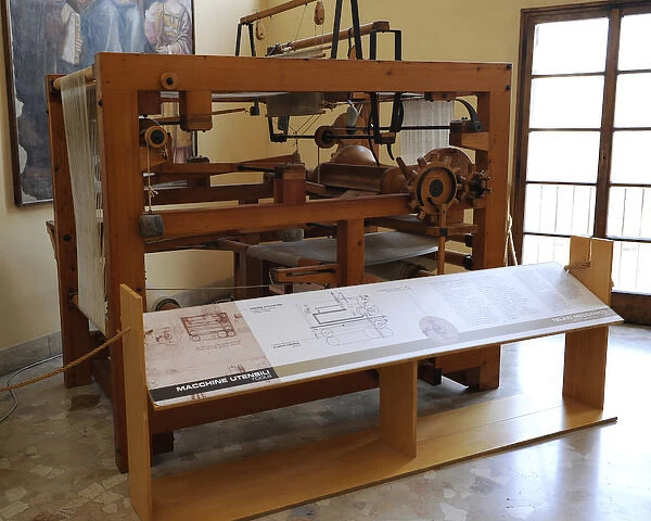 Study of Leonardo da Vinci. Mechanical loom. 15th century