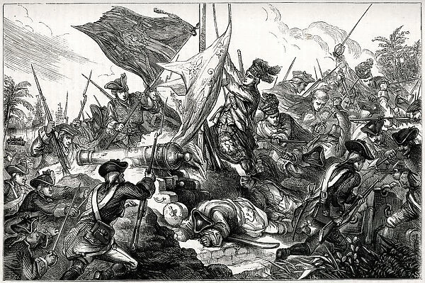 The Taking of Fort Louis, Guadeloupe, West Indies, by British forces against the French