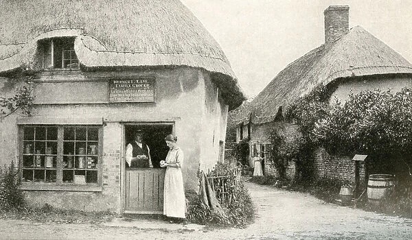 Thatched cottages and shop, Bradford Peverell, West Dorset