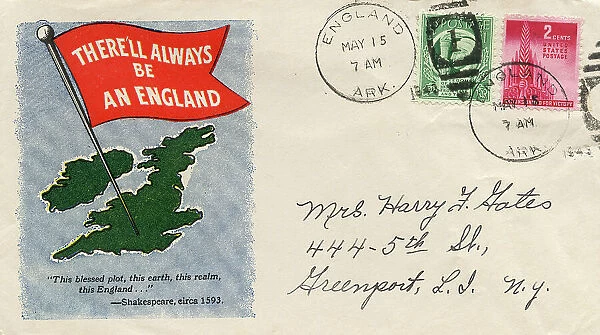 There'll Always Be An England, WW2 postal cover envelope