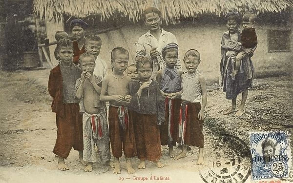Tonkin Province, Vietnam - Group of Village Children
