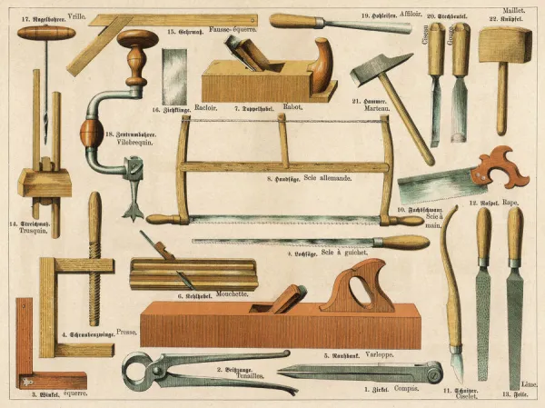 Tools used in carpentry and joinery