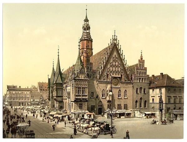 Town hall from the east, Breslau, Silesia, Germany (i. e. Wr