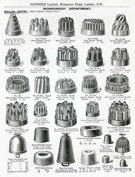 Trade catalogue for copper moulds with tin lining 1911