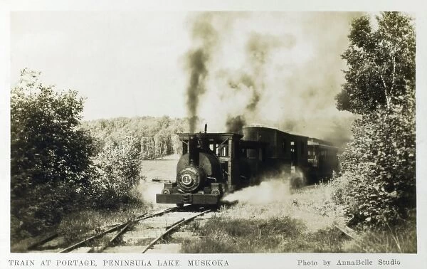 Train at Portage, Peninsula Lake, Muskoka (2  /  2)