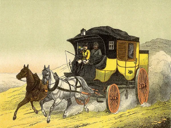 1880 Two-Horse Carriage Print by Mary Evans Prints Art