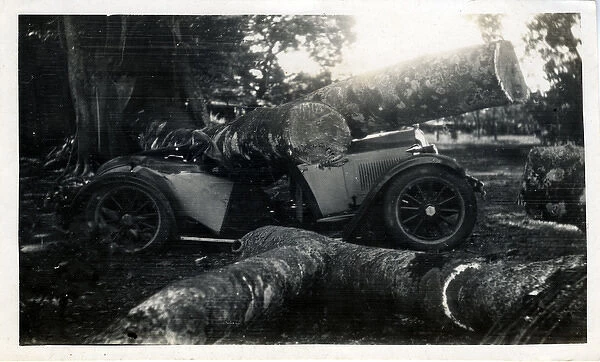 Two-seater Vintage Car Accident (car awaiting identification
