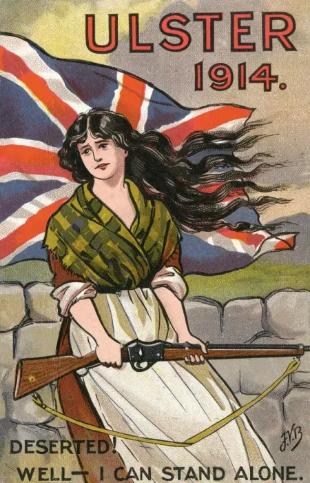 Framed Print : Ulster 1914 Print: Loyalist Woman Defending the British Flag Framed Print : Ulster 1914 Print: Loyalist Woman Defending the British Flag