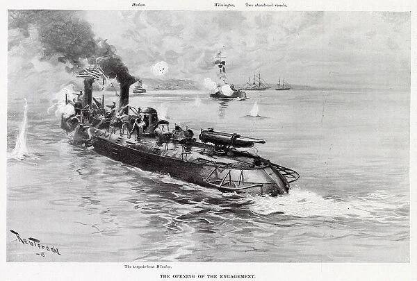 The United States torpedo-boat Winslow in action off Cardenas Date: 1898