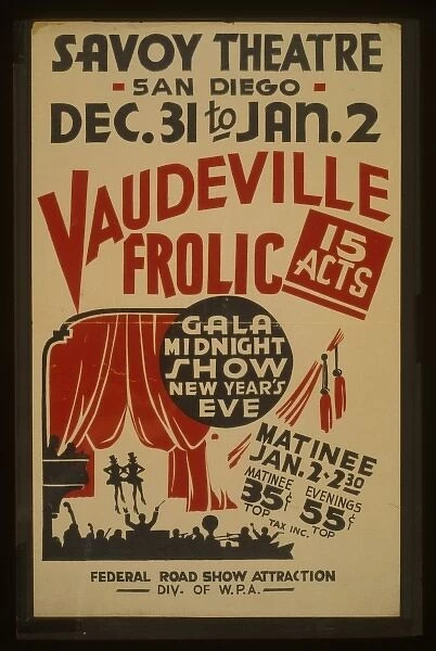 Vaudeville frolic Gala midnight show New Years eve : 15 act